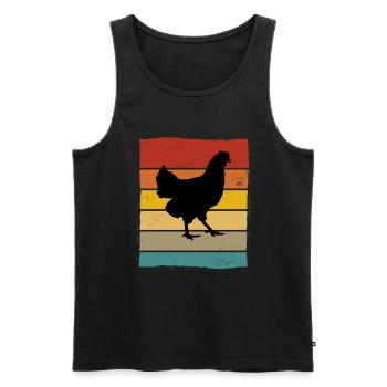 Hühner Retro Hahn Bauer Retro Bauernhof Geschenk - Männer Premium Bio Tank Top - Schwarz - Vorne - AI Model Male 178 light (178cm)