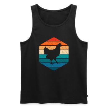 Hahn Huhn Hühner Bauer Retro Bauernhof Geschenk - Männer Premium Bio Tank Top - Schwarz - Vorne - AI Model Male 178 light (178cm)