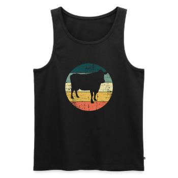 Kuh Retro Muh Landwirt Milch Bauernhof Geschenk - Männer Premium Bio Tank Top - Schwarz - Vorne - AI Model Male 178 light (178cm)
