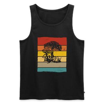 Mushroom Mushrooms Boletus Toadstool Retro Gift - Men's Premium Organic Tank Top - black - Front - Michal (187cm)