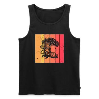 Mushroom Mushrooms Boletus Toadstool Retro Gift - Men's Premium Organic Tank Top - black - Front - Michal (187cm)