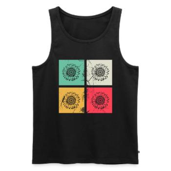Sonnenblume Blume Retro Geschenk - Männer Premium Bio Tank Top - Schwarz - Vorne - Michal (187cm)