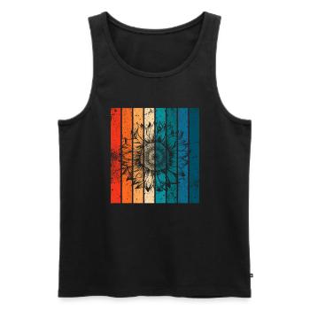 Sonnenblume Blüte Blume Retro Geschenk - Männer Premium Bio Tank Top - Schwarz - Vorne - Michal (187cm)
