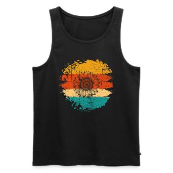 Sonnenblume Blume Retro Geschenk - Männer Premium Bio Tank Top - Schwarz - Vorne - Michal (187cm)