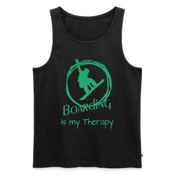 Boarding is my Therapy - Snowboard -Boarden - Männer Premium Bio Tank Top - Schwarz - Vorne - Michal (187cm)