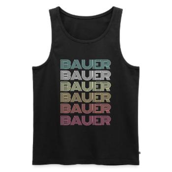 BAUER Multi-Colored Line Art Retro Style - Men's Premium Organic Tank Top - black - Front - AI Model Male 178 light (178cm)