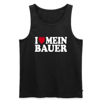 I Love My Farmer Fun Bold Expression Graphic - Men's Premium Organic Tank Top - black - Front - AI Model Male 178 light (178cm)