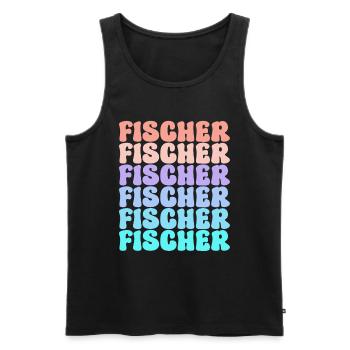 Idée cadeau d’été pour le groupe d’équipe Fischer en famille - Débardeur bio Premium Homme - noir - Devant - AI Model Male 178 light (178cm)