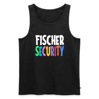 Fischer Security Team Family Gift Idea - Men's Premium Organic Tank Top - black - Front - AI Model Male 178 light (178cm)