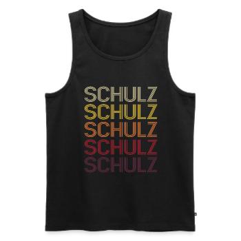 Schulz Family Celebrate Wedding Surname Gift idea - Men's Premium Organic Tank Top - black - Front - AI Model Male 178 light (178cm)