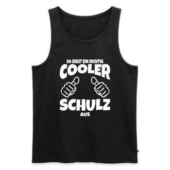 This is what a really cool Schulz looks like Fun Quote - Men's Premium Organic Tank Top - black - Front - AI Model Male 178 light (178cm)