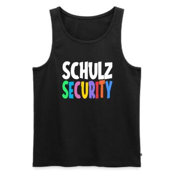 Schulz Security Family Group Member - Men's Premium Organic Tank Top - black - Front - AI Model Male 178 light (178cm)