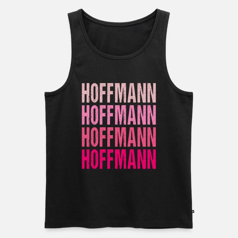 Hoffmann Retro Rosa Nachname Geschenkidee - Männer Premium Bio Tank Top - Schwarz