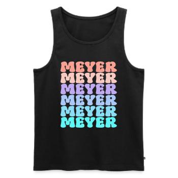 Nom de famille Meyer Retro - Débardeur bio Premium Homme - noir - Devant - Michal (187cm)