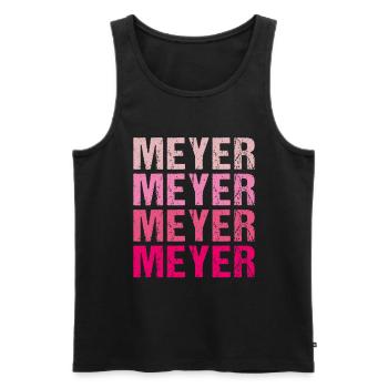 Meyer Familienname Team Retro Geschenkidee - Männer Premium Bio Tank Top - Schwarz - Vorne - Michal (187cm)