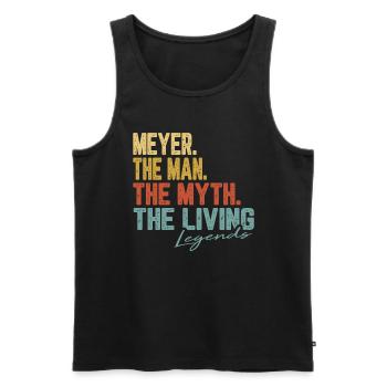 Meyer The Man The Myth Legend - Men's Premium Organic Tank Top - black - Front - AI Model Male 178 light (178cm)