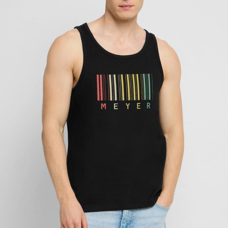 Nom de famille Meyer Code à barres Code à barres Cadeau Débardeur bio Premium Homme