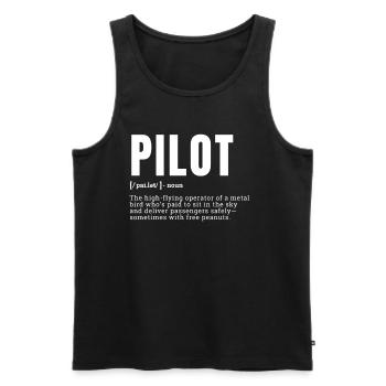Funny Pilot Dictionary Definition Occupation Occup - Men's Premium Organic Tank Top - black - Front - AI Model Male 178 light (178cm)