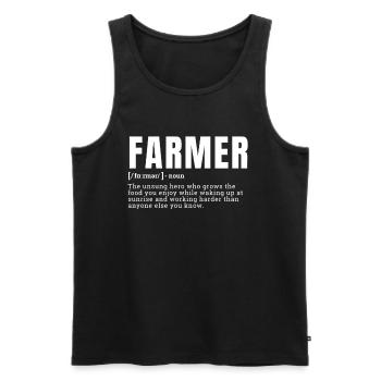 Funny Farmer Definition Avec Dictionary Style Occu - Men's Premium Organic Tank Top - black - Front - Michal (187cm)