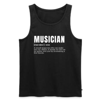 Drôle Musicien Définition Élégant Occupation - Débardeur bio Premium Homme - noir - Devant - AI Model Male 178 light (178cm)