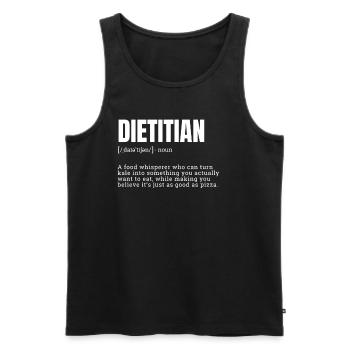 Funny Dietitian Whisperer T-Shirts - Men's Premium Organic Tank Top - black - Front - AI Model Male 178 light (178cm)
