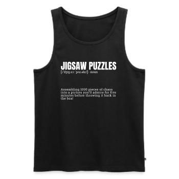 Définition amusante pour puzzles Loisirs d’intérieur - Débardeur bio Premium Homme - noir - Devant - Michal (187cm)