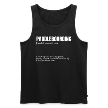 Funny Paddleboarding Dictionary Definition - Men's Premium Organic Tank Top - black - Front - AI Model Male 178 light (178cm)