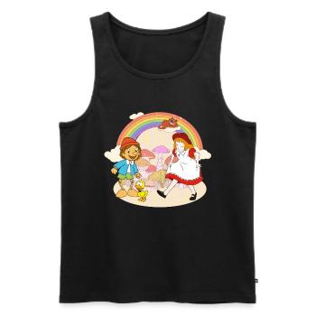 Alice Im Wunderland und Pinocchio Auf Abenteuer - Männer Premium Bio Tank Top - Schwarz - Vorne - AI Model Male 178 light (178cm)
