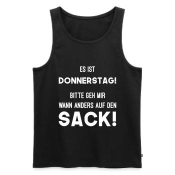 Donnerstag Sack Nerven - Männer Premium Bio Tank Top - Schwarz - Vorne - Michal (187cm)