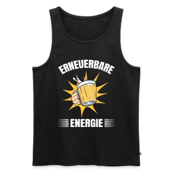 Lustiger Bier Spruch Erneuerbare Energie Klima - Männer Premium Bio Tank Top - Schwarz - Vorne - Michal (187cm)