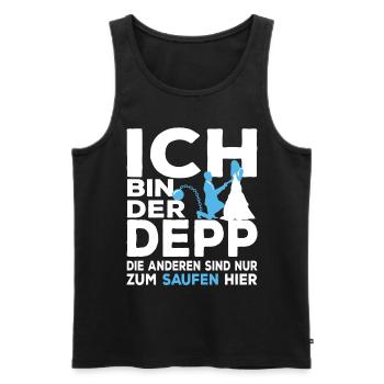 Lustiger JGA Junggesellenabschied Ich Bin Der Depp - Männer Premium Bio Tank Top - Schwarz - Vorne - AI Model Male 178 light (178cm)