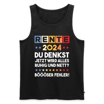 Rente 2024 Rentner Rentnerin Witzige Sprüche - Männer Premium Bio Tank Top - Schwarz - Vorne - Michal (187cm)