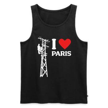 I Love Paris Lustige Elektriker Strommast Strom - Männer Premium Bio Tank Top - Schwarz - Vorne - AI Model Male 178 light (178cm)