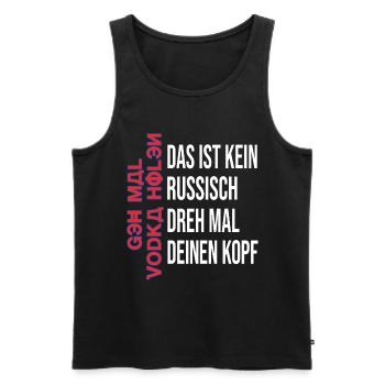 Lustiger Sauf Spruch Russisch Vodka Holen - Männer Premium Bio Tank Top - Schwarz - Vorne - Michal (187cm)