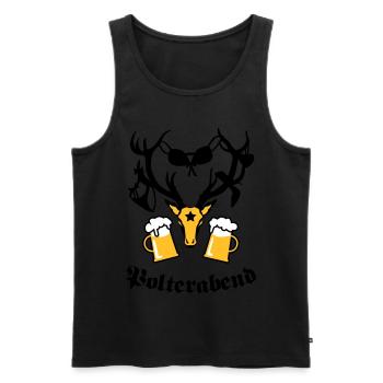 Hirsch Polterabend JGA Bier - Men's Premium Organic Tank Top - black - Front - AI Model Male 178 light (178cm)