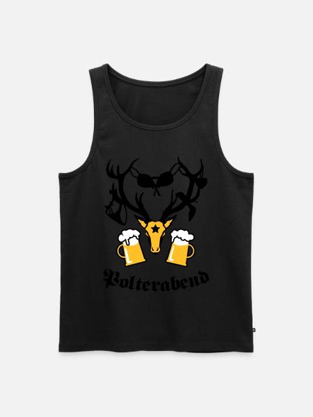 Hirsch Polterabend JGA Bier - Men's Premium Organic Tank Top - black