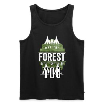 Tree Camping Survival Forest Outdoor Hiking - Men's Premium Organic Tank Top - black - Front - Michal (187cm)