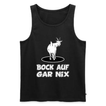 Kein Bock auf gar nix - Männer Premium Bio Tank Top - Schwarz - Vorne - Michal (187cm)