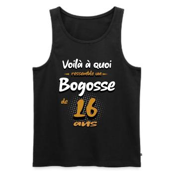 16 ans Cadeau d'anniversaire Bogosse Humour Garçon - Débardeur bio Premium Homme - noir - Devant - Michal (187cm)