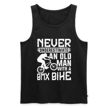 Unterschätzen Sie Niemals Ein BMX-Rad Eines Alten - Männer Premium Bio Tank Top - Schwarz - Vorne - Michal (187cm)