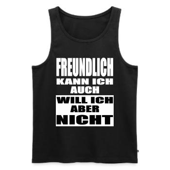 lustige Sprüche Statement will ich aber nicht - Männer Premium Bio Tank Top - Schwarz - Vorne - Michal (187cm)