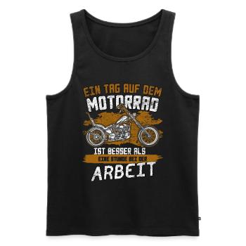 Ein Tag auf dem Motorrad. Biker Design. - Männer Premium Bio Tank Top - Schwarz - Vorne - Michal (187cm)