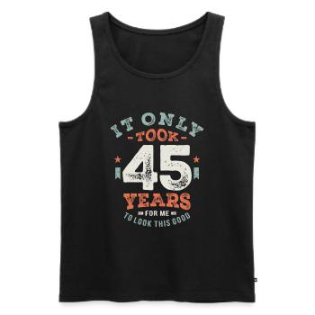 45 Birthday Funny 45 Years Old - Men's Premium Organic Tank Top - black - Front - AI Model Male 178 light (178cm)