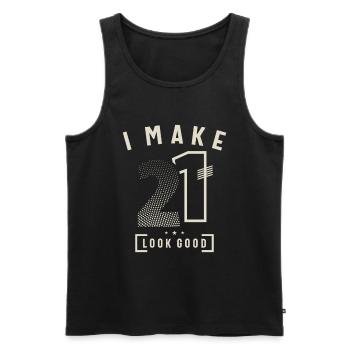 I Make 21 Birthday 21 Years Old - Men's Premium Organic Tank Top - black - Front - AI Model Male 178 light (178cm)
