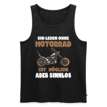 Leben ohne Motorrad ist möglich - Männer Premium Bio Tank Top - Schwarz - Vorne - Michal (187cm)