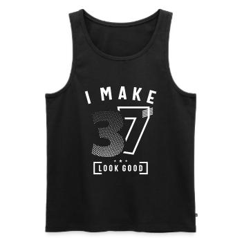 I Make 37 Birthday 37 Years Old - Men's Premium Organic Tank Top - black - Front - AI Model Male 178 light (178cm)