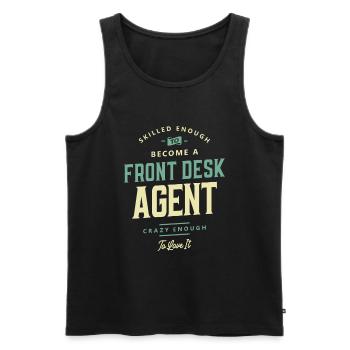 Front Desk Agent Job Profession Birthday Worker - Men's Premium Organic Tank Top - black - Front - Michal (187cm)