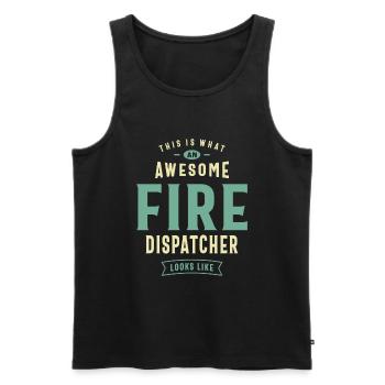 Fire Dispatcher Job Profession Birthday Worker - Men's Premium Organic Tank Top - black - Front - Michal (187cm)