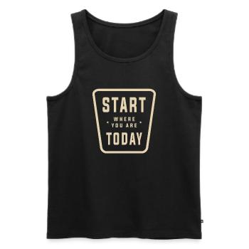 Today's Start: Inspiring You Forward Motivational - Men's Premium Organic Tank Top - black - Front - AI Model Male 178 light (178cm)