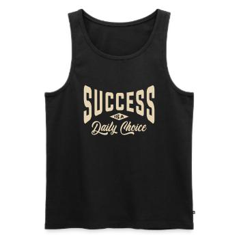 Daily Choice: Success is Yours Motivational Quote - Men's Premium Organic Tank Top - black - Front - Michal (187cm)